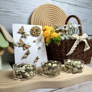 나무 편 교구용 공예용 자연 천연 나무조각 대,중,소 30g