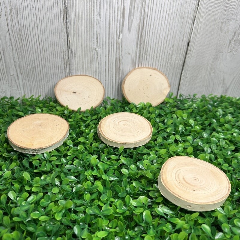 약리원,자작나무 나무 편 원형 10개 1set 컵받침 DIY 교구용 공예용